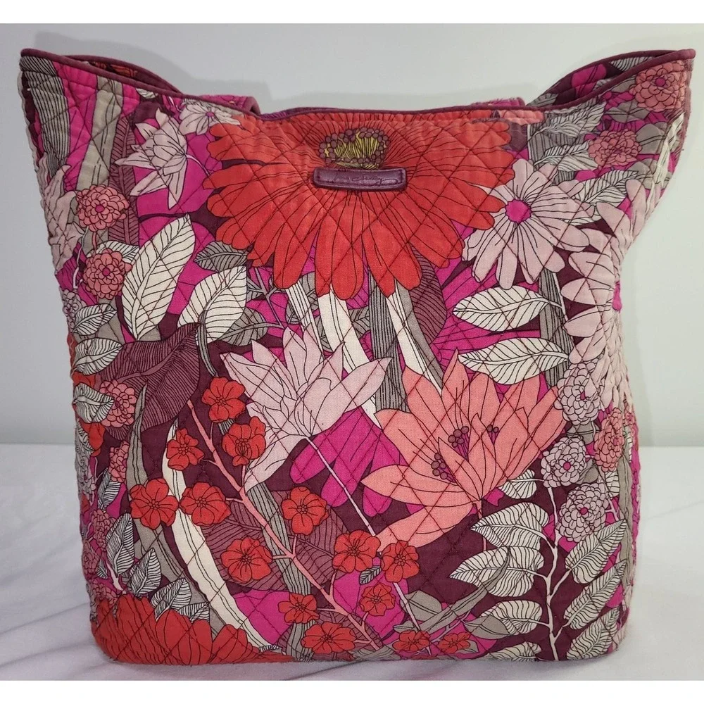 Vera Bradley Women's Floral Quilted Tote‎ Bag Bohemian Blooms Red Pink Retired